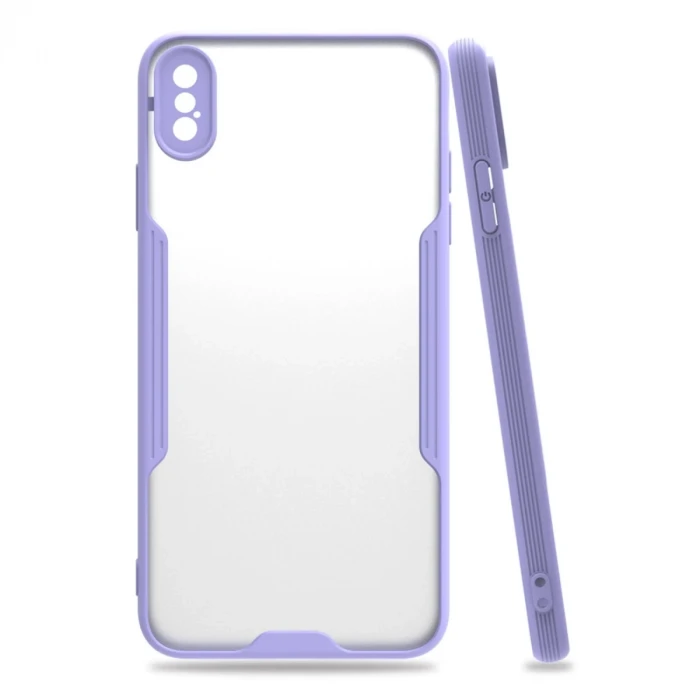 Newface Apple iPhone XS Max Kılıf Platin Silikon - Lila