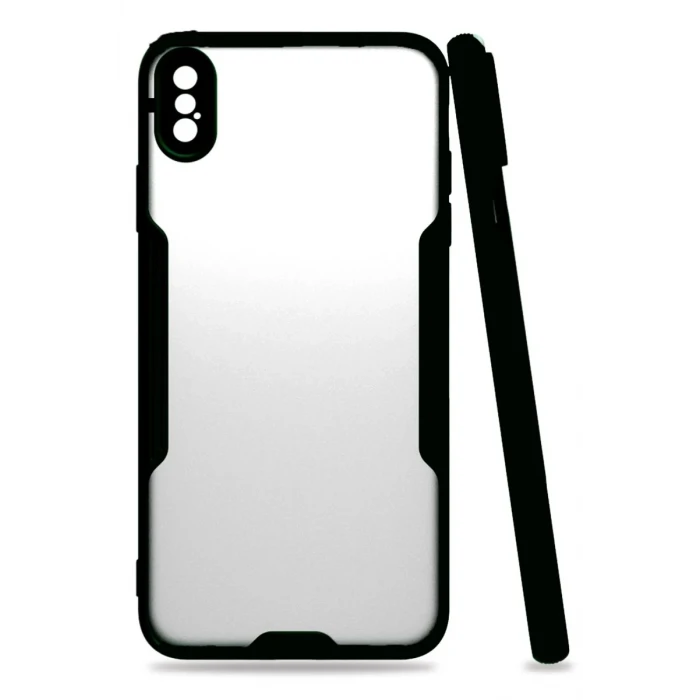 Newface Apple iPhone XS Max Kılıf Platin Silikon - Siyah