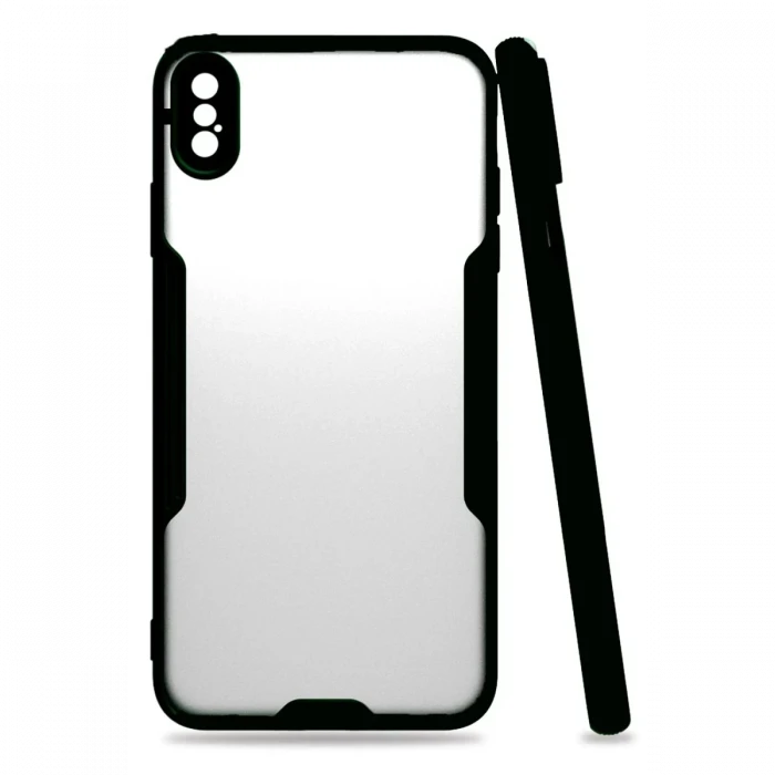 Newface Apple iPhone XS Max Kılıf Platin Silikon - Siyah