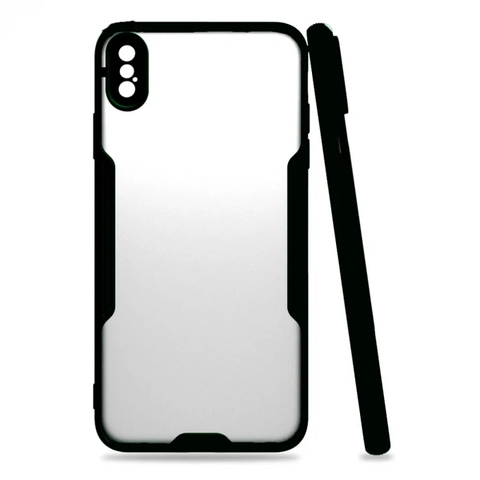 Newface Apple iPhone XS Max Kılıf Platin Silikon - Siyah
