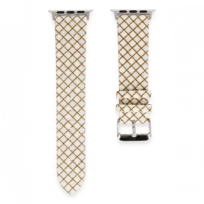 Newface Apple Watch 38mm Karo Motif Kordon - Mavi