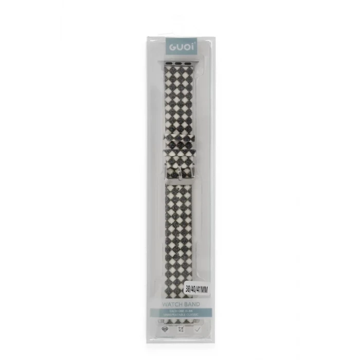 Newface Apple Watch 38mm Karo Motif Kordon - Siyah