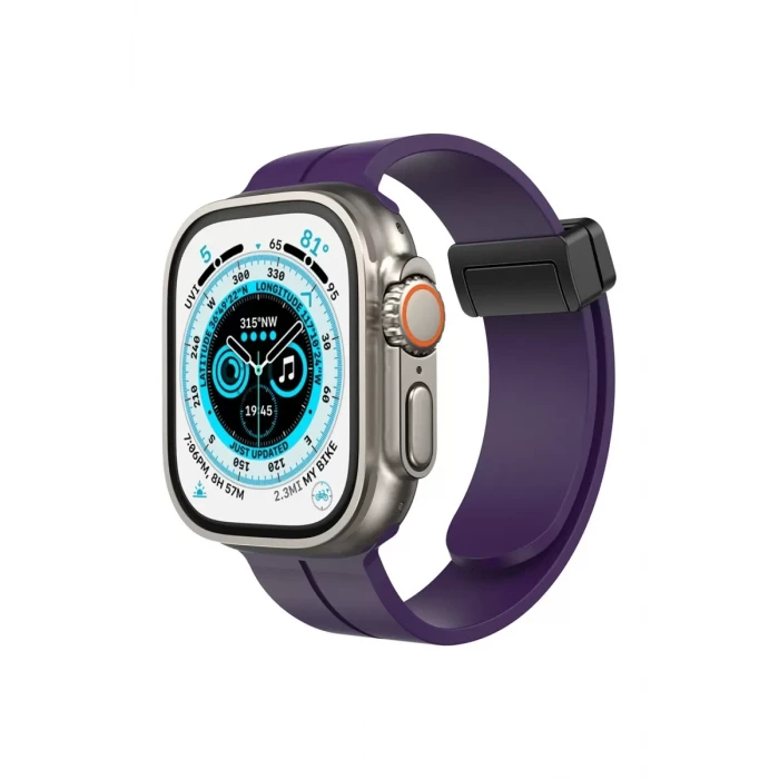 Newface Apple Watch 38mm KR412 Elegance Stylısh Kordon - Derin Mor