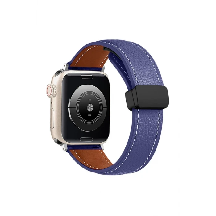 Newface Apple Watch 38mm KR414 Daks Deri Kordon - Lacivert
