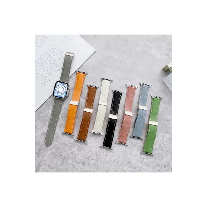 Newface Apple Watch 38mm KR414 Daks Deri Kordon - Pembe