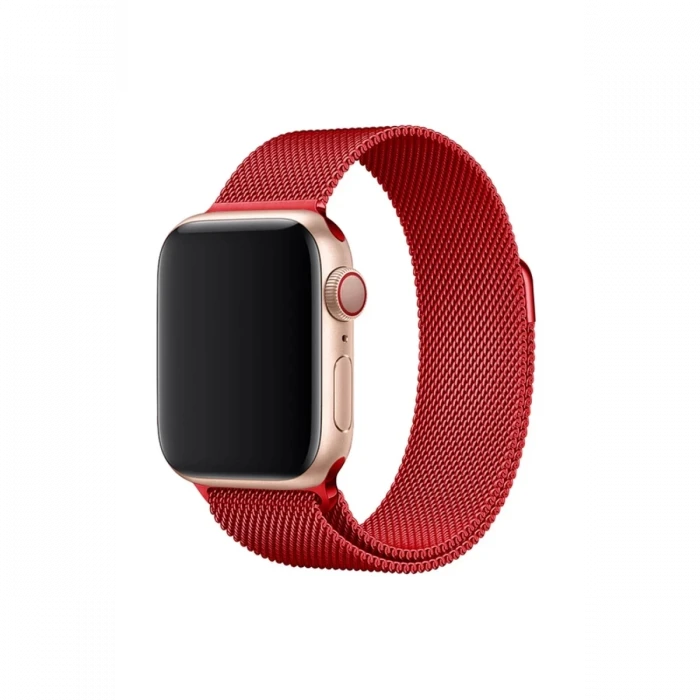 Newface Apple Watch 38mm Metal Mıknatıslı Kordon - Kırmızı