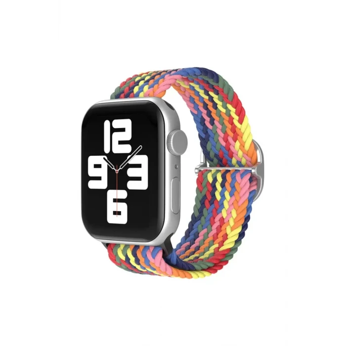 Newface Apple Watch 38mm Star Kordon - Siyah-Kırmızı-Sarı