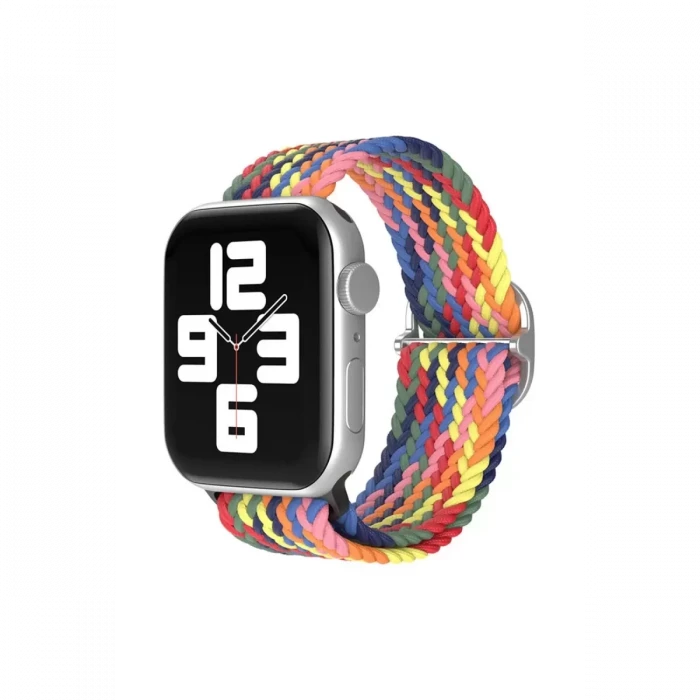 Newface Apple Watch 38mm Star Kordon - Siyah-Kırmızı-Sarı