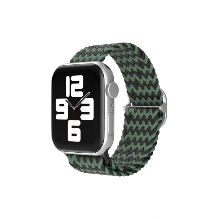Newface Apple Watch 38mm Star Kordon - Zigzag Yeşil-Siyah