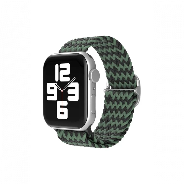 Newface Apple Watch 38mm Star Kordon - Zigzag Yeşil-Siyah