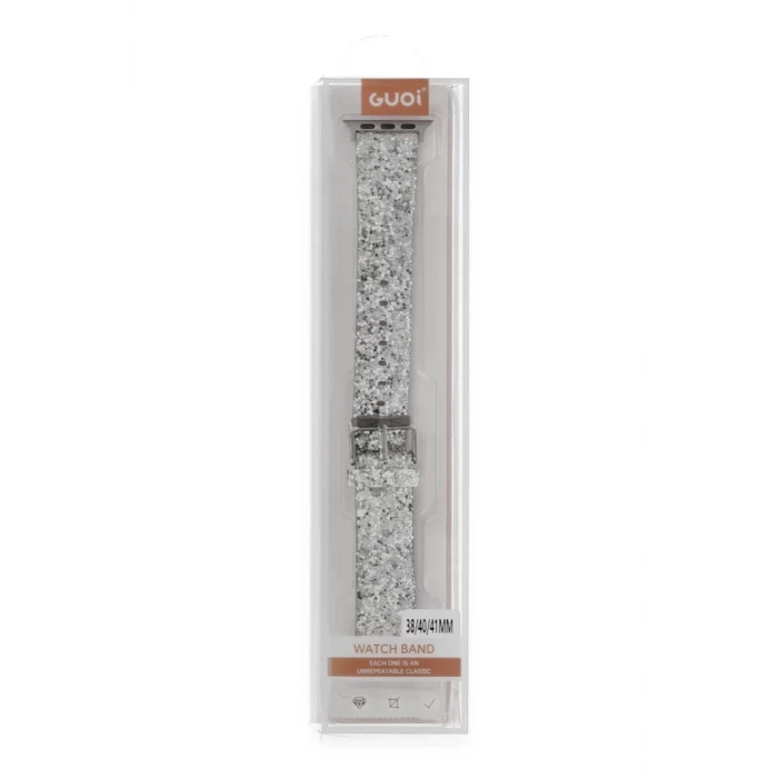 Newface Apple Watch 38mm Starry Taşlı Kordon - Gümüş