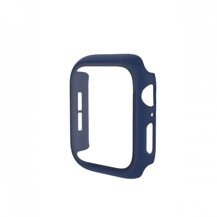 Newface Apple Watch 41mm Camlı Kasa Ekran Koruyucu - Mavi