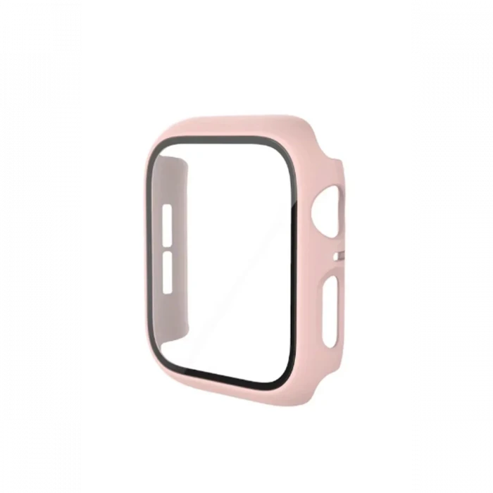 Newface Apple Watch 42mm Camlı Kasa Ekran Koruyucu - Pembe