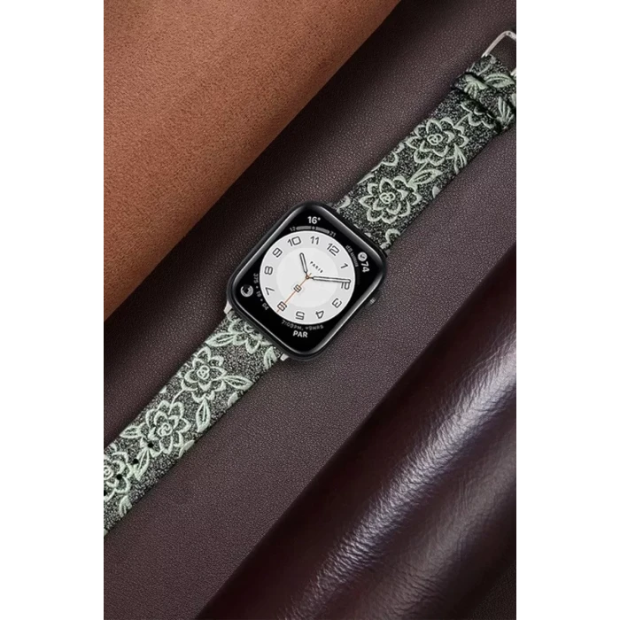 Newface Apple Watch 42mm Creeper Desenli Kordon - Pembe
