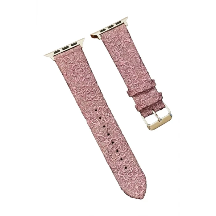 Newface Apple Watch 42mm Creeper Desenli Kordon - Rose Gold