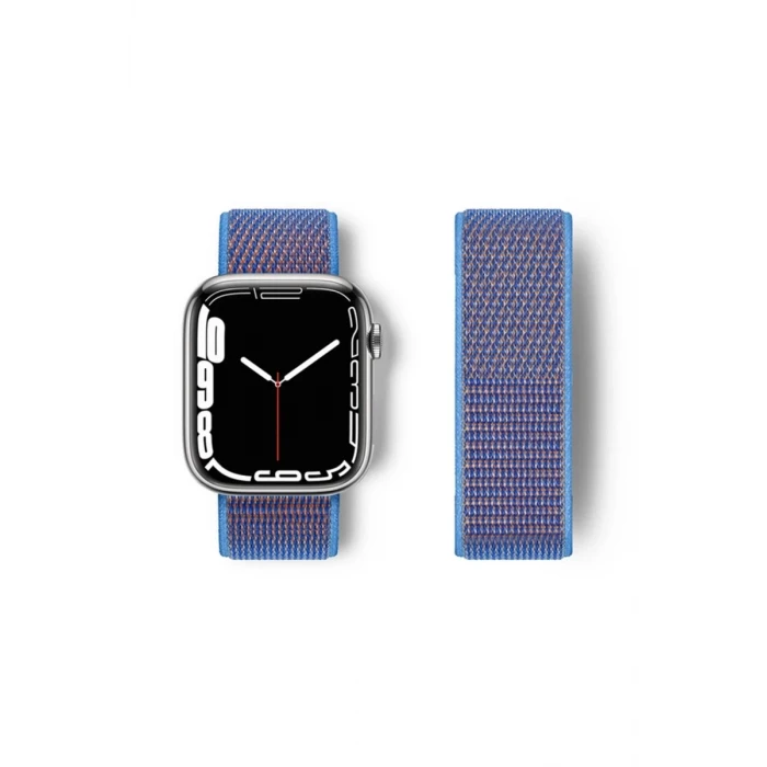 Newface Apple Watch 42mm Hasırlı Cırtcırtlı Kordon - Mor