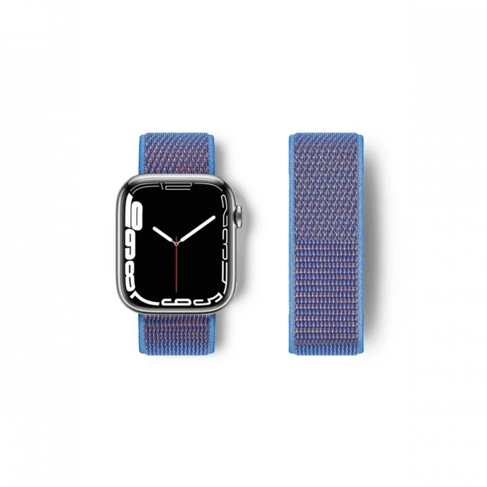 Newface Apple Watch 42mm Hasırlı Cırtcırtlı Kordon - Mor