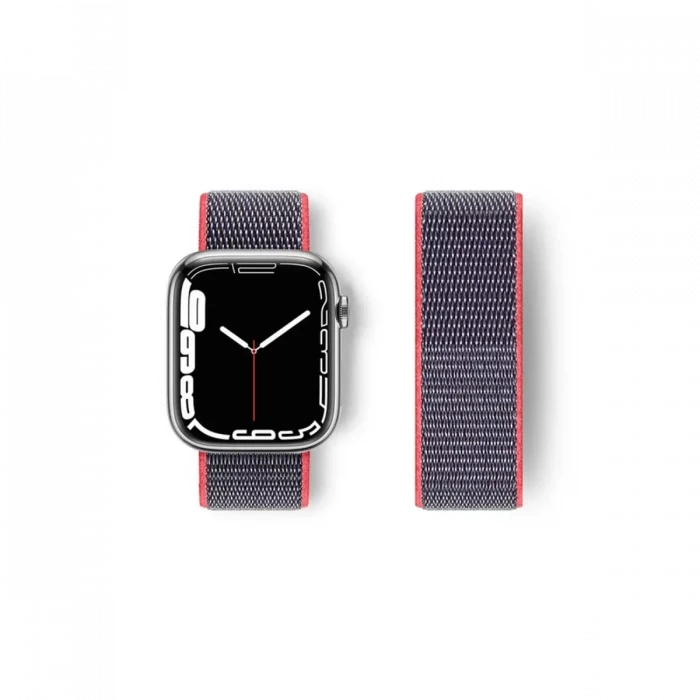 Newface Apple Watch 42mm Hasırlı Cırtcırtlı Kordon - Pembe