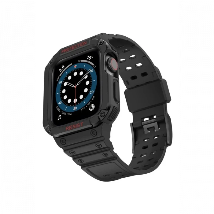 Newface Apple Watch 42mm KR401 Silikon Kordon - Siyah