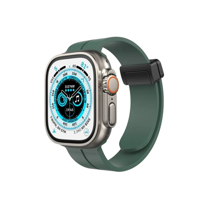 Newface Apple Watch 42mm KR412 Elegance Stylısh Kordon - Koyu Yeşil