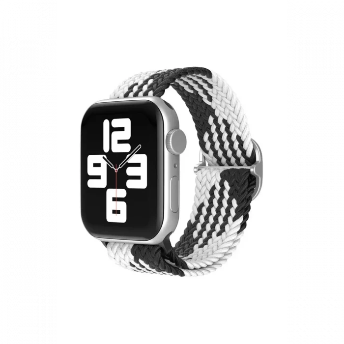 Newface Apple Watch 42mm Star Kordon - Siyah-Beyaz