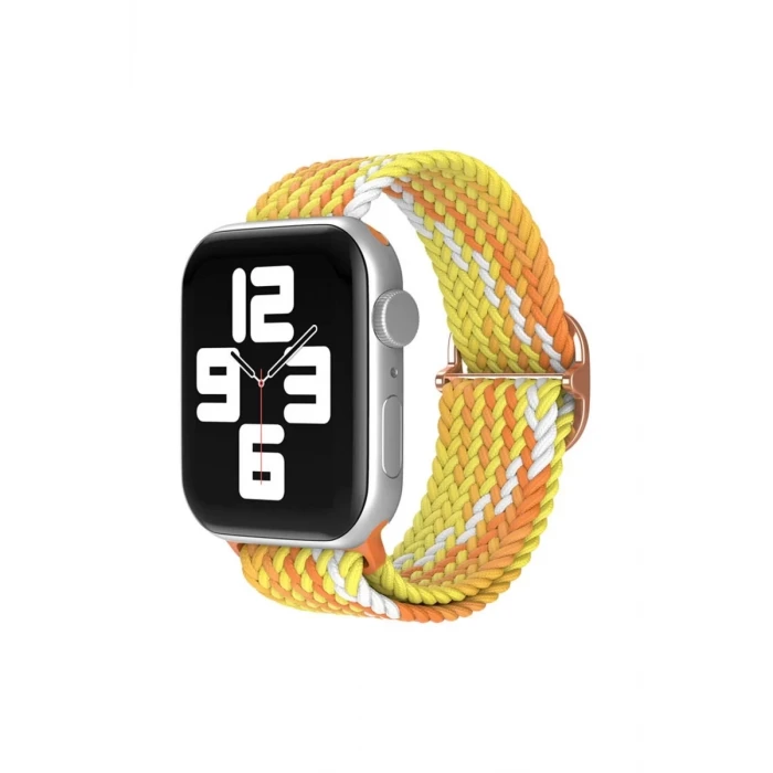 Newface Apple Watch 42mm Star Kordon - Turuncu-Sarı