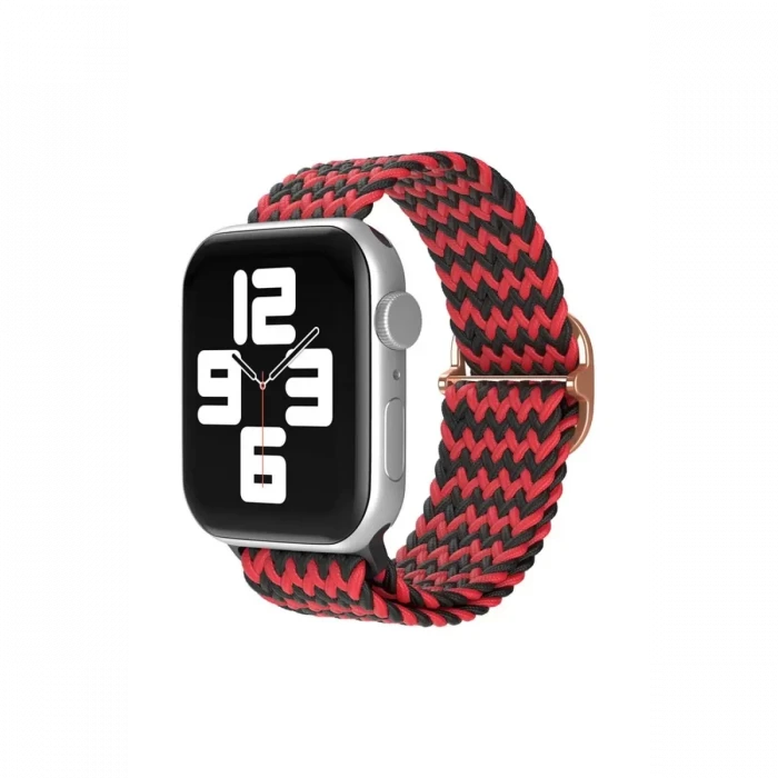 Newface Apple Watch 42mm Star Kordon - Zigzag Kırmızı-Siyah