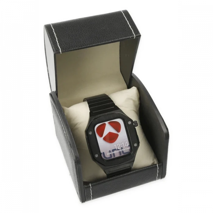 Newface Apple Watch 44mm KR409 Metal Kordon - Siyah