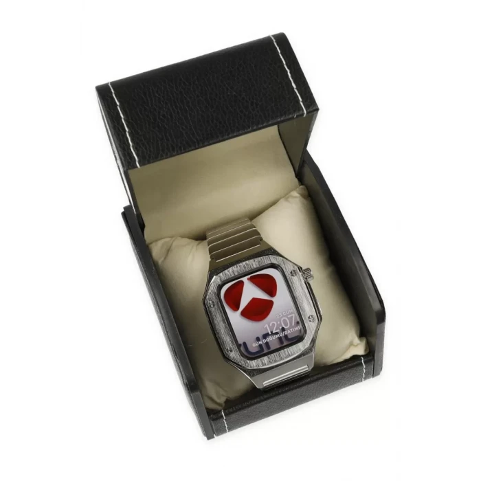 Newface Apple Watch 45mm KR409 Metal Kordon - Gümüş