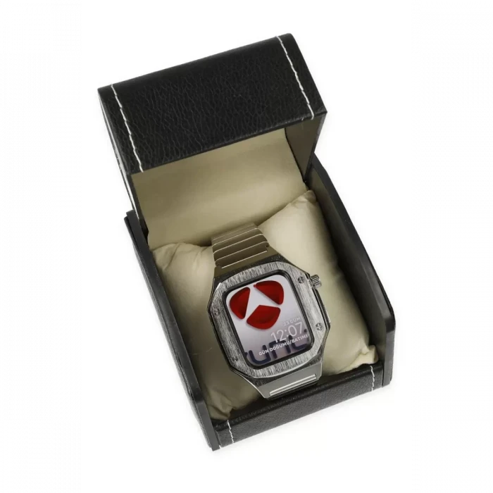 Newface Apple Watch 45mm KR409 Metal Kordon - Gümüş