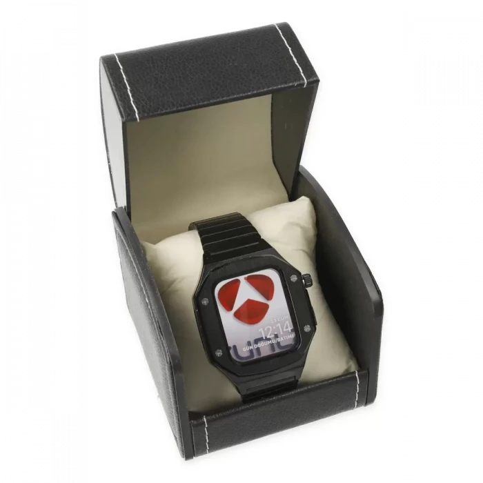 Newface Apple Watch 45mm KR409 Metal Kordon - Siyah