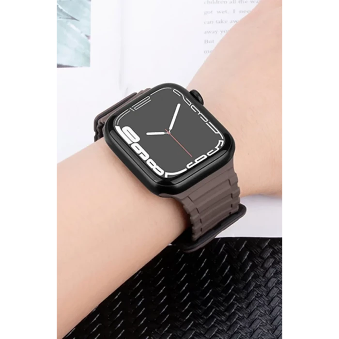 Newface Apple Watch Ultra 49mm Mountain Kordon - Siyah-Turuncu