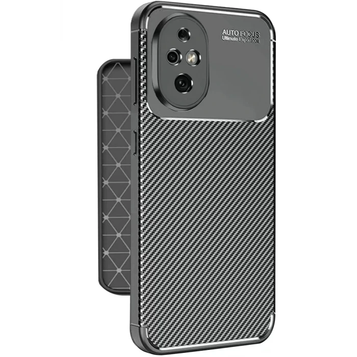 Newface Honor 200 Kılıf Auto Focus Karbon Kapak - Siyah