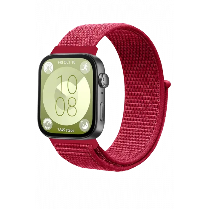 Newface Huawei Fit 4 Hasırlı Cırtcırtlı Kordon - Kırmızı