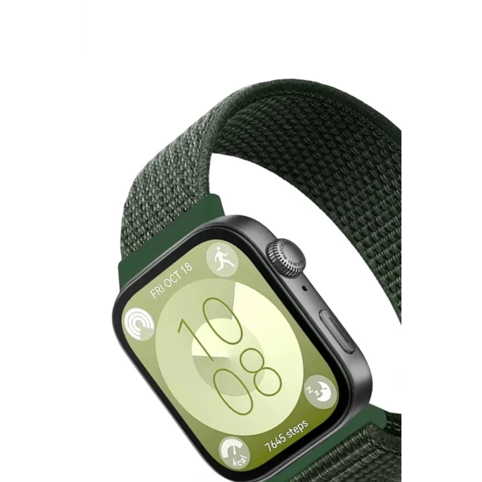 Newface Huawei Fit 4 Hasırlı Cırtcırtlı Kordon - Koyu Yeşil