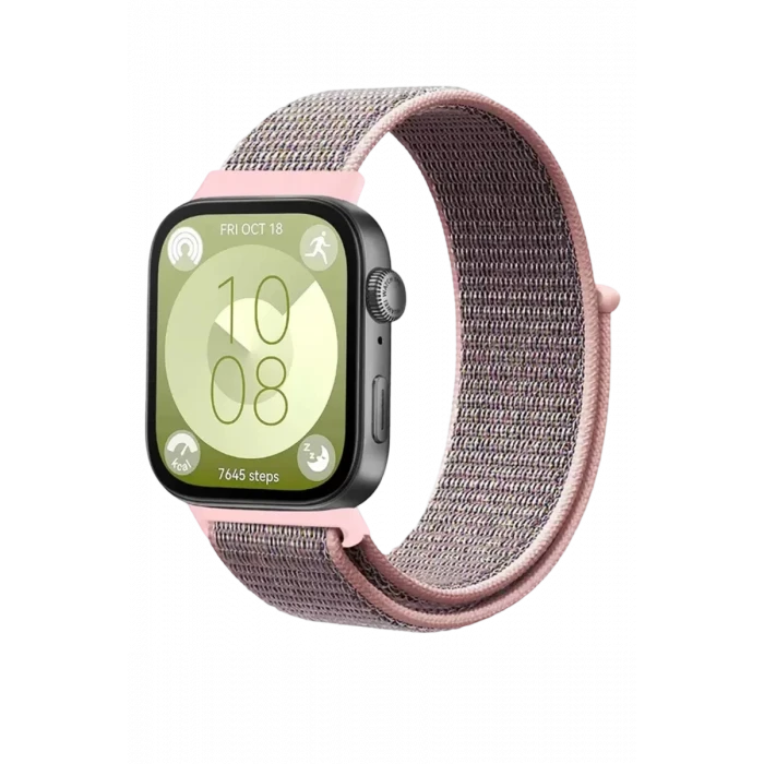 Newface Huawei Fit 4 Hasırlı Cırtcırtlı Kordon - Pembe