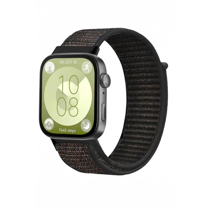 Newface Huawei Fit 4 Hasırlı Cırtcırtlı Kordon - Siyah