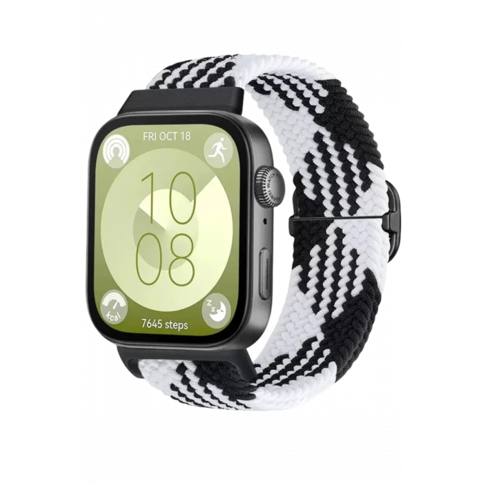 Newface Huawei Fit 4 Star Kordon - Siyah-Beyaz