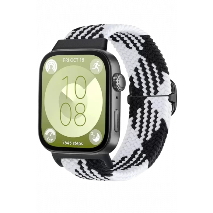 Newface Huawei Fit 4 Star Kordon - Siyah-Beyaz
