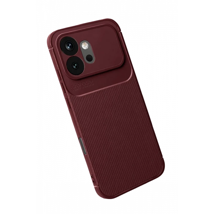 Newface Huawei Honor 600 Auto Focus Karbon Kapak - Bordo
