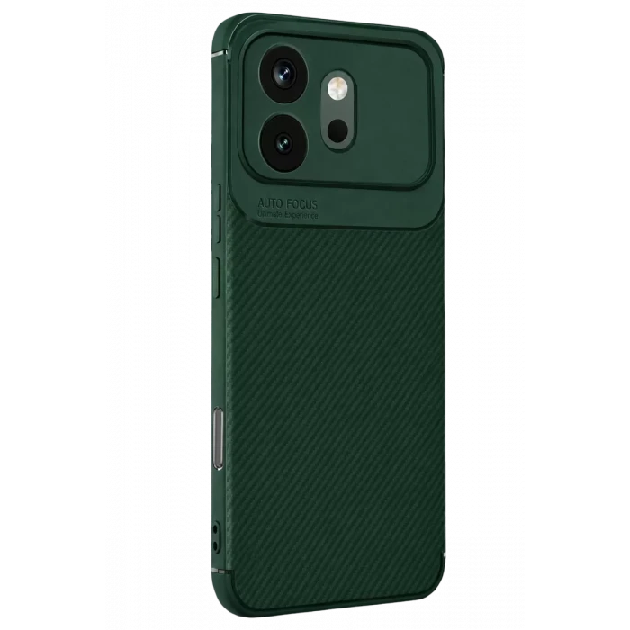 Newface Huawei Honor 600 Auto Focus Karbon Kapak - Koyu Yeşil