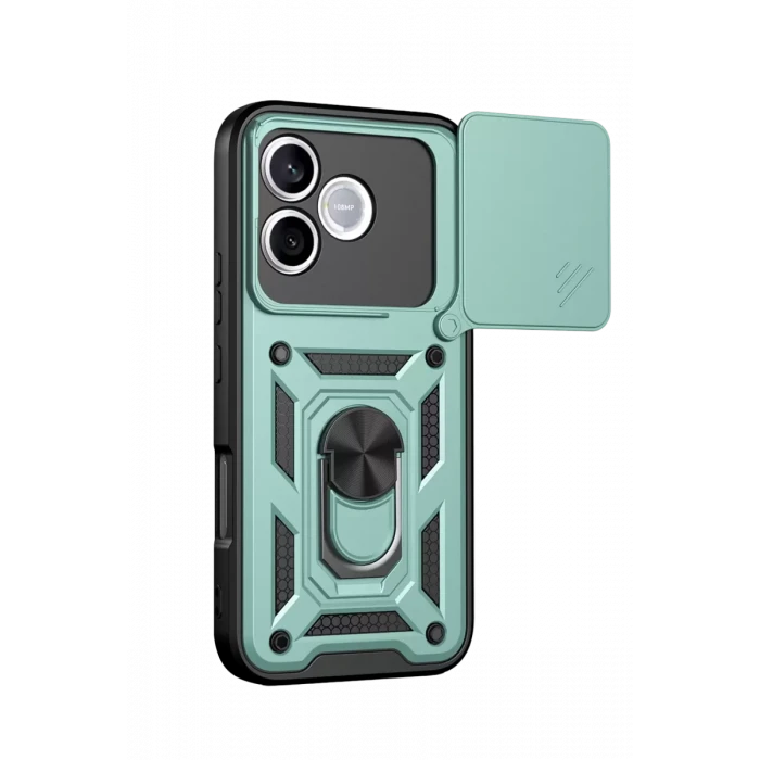 Newface Huawei Honor 600 Lite Pars Lens Yüzüklü Silikon - Yeşil