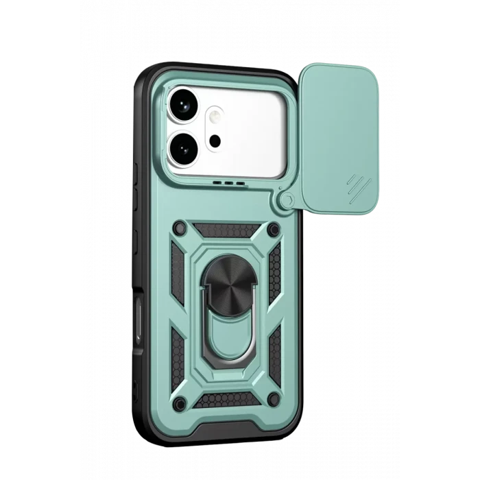 Newface Huawei Honor 600 Pars Lens Yüzüklü Silikon - Yeşil
