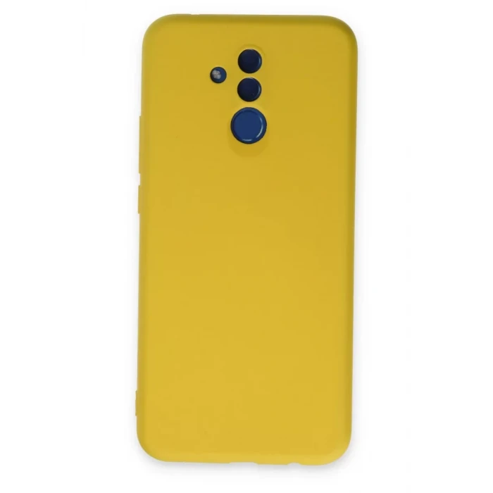 Newface Huawei Mate 20 Lite Kılıf Nano içi Kadife Silikon - Sarı