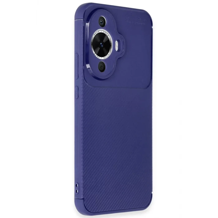 Newface Huawei Nova 12S Kılıf Auto Focus Karbon Kapak - Lacivert