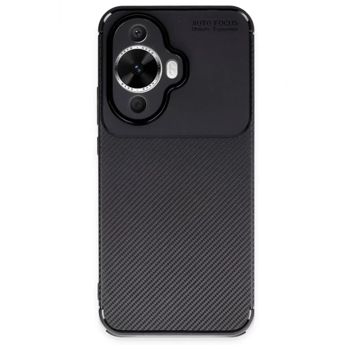 Newface Huawei Nova 12S Kılıf Auto Focus Karbon Kapak - Siyah