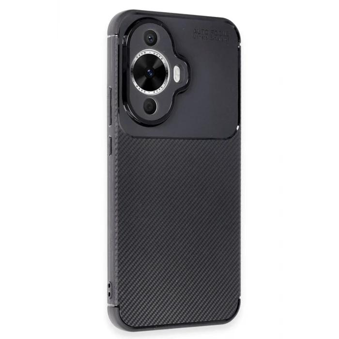 Newface Huawei Nova 12S Kılıf Auto Focus Karbon Kapak - Siyah