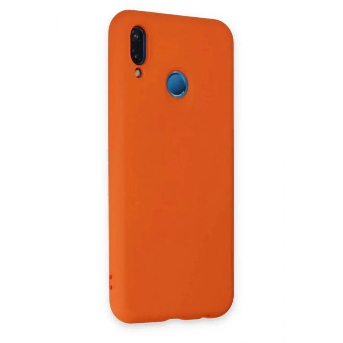 Newface Huawei P20 Lite Kılıf Nano içi Kadife Silikon - Turuncu