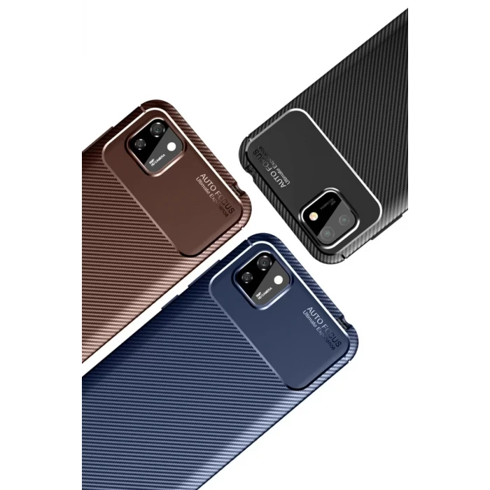 Newface Huawei Y5P Kılıf Auto Focus Karbon Kapak - Siyah