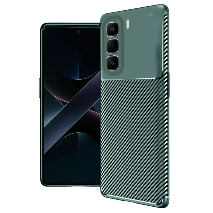 Newface İnfinix Hot 50 Pro Plus 4G Auto Focus Karbon Kapak - Koyu Yeşil